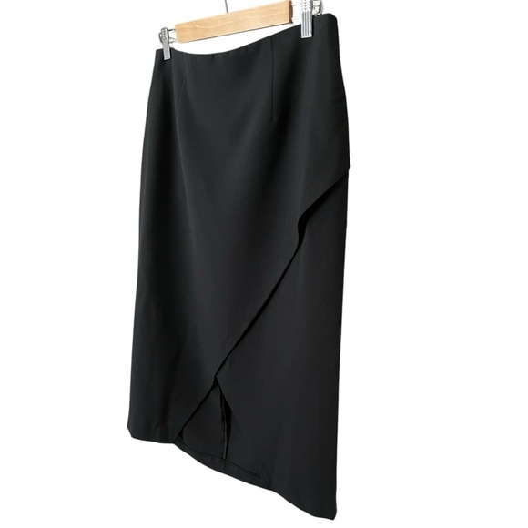 T Tahari Size 10 Black Stretch Ponte Knit Pencil Career Office Capsule Skirt - Picture 3 of 7